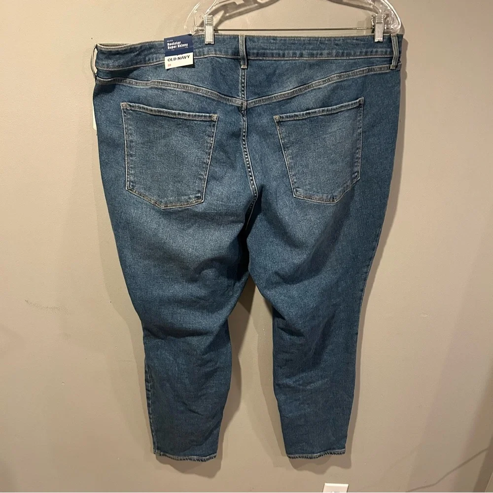 NWT Old Navy Rock Star Super Skinny Jean Womens Plus 28 NEW Distressed